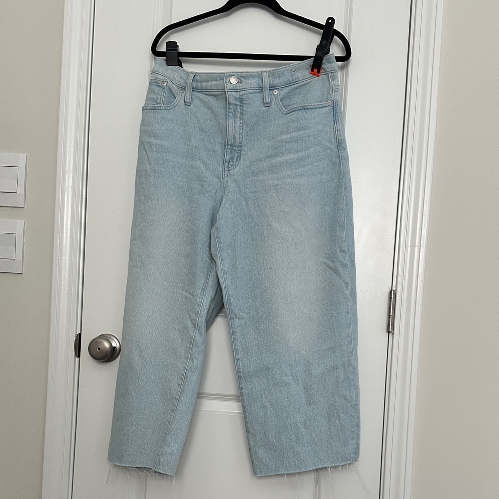 Madewell Perfect Vintage Wide Leg Crop Jeans Light Wash 32P Petite n